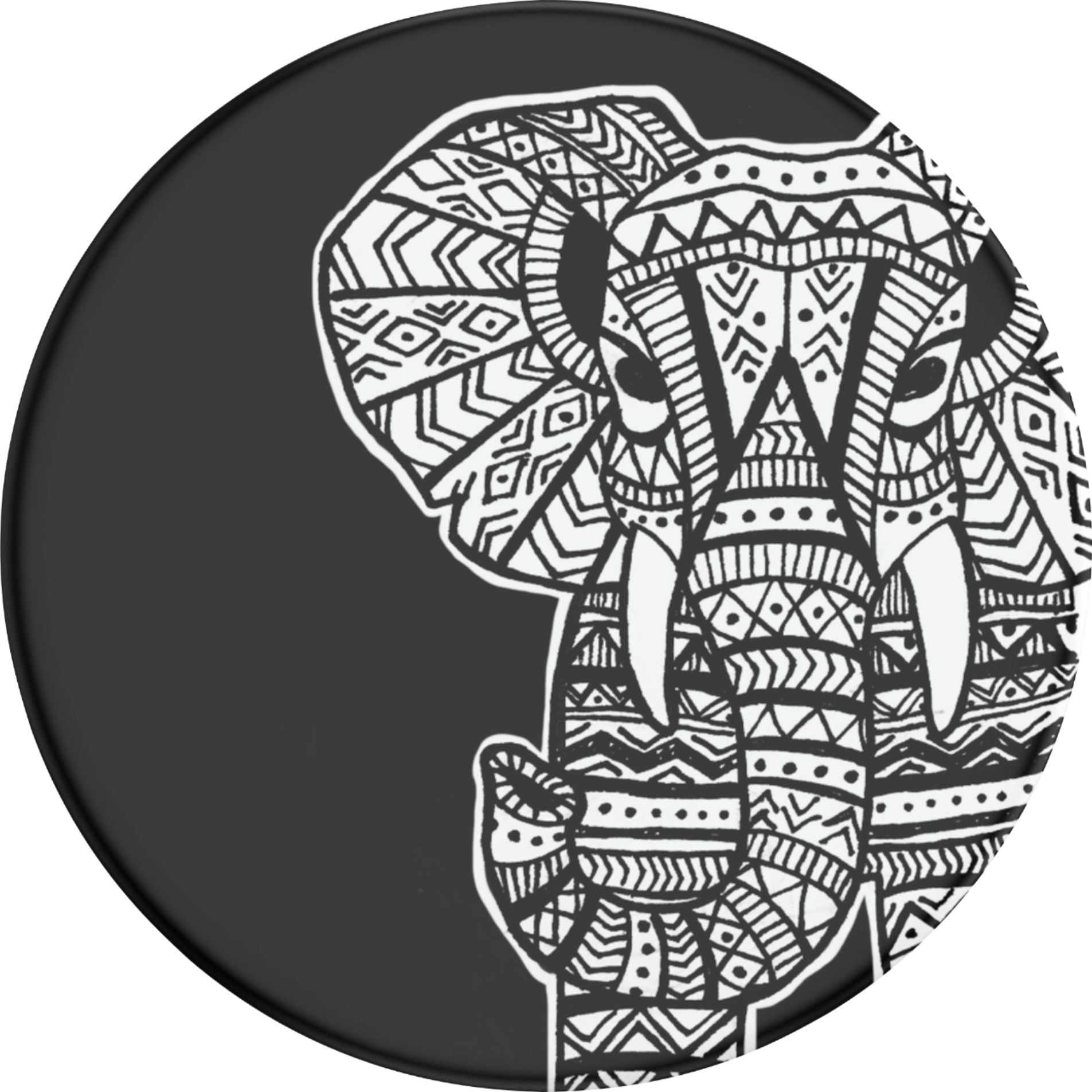 Left View: PopSockets - Black History Month PopGrip - Kente Elephant