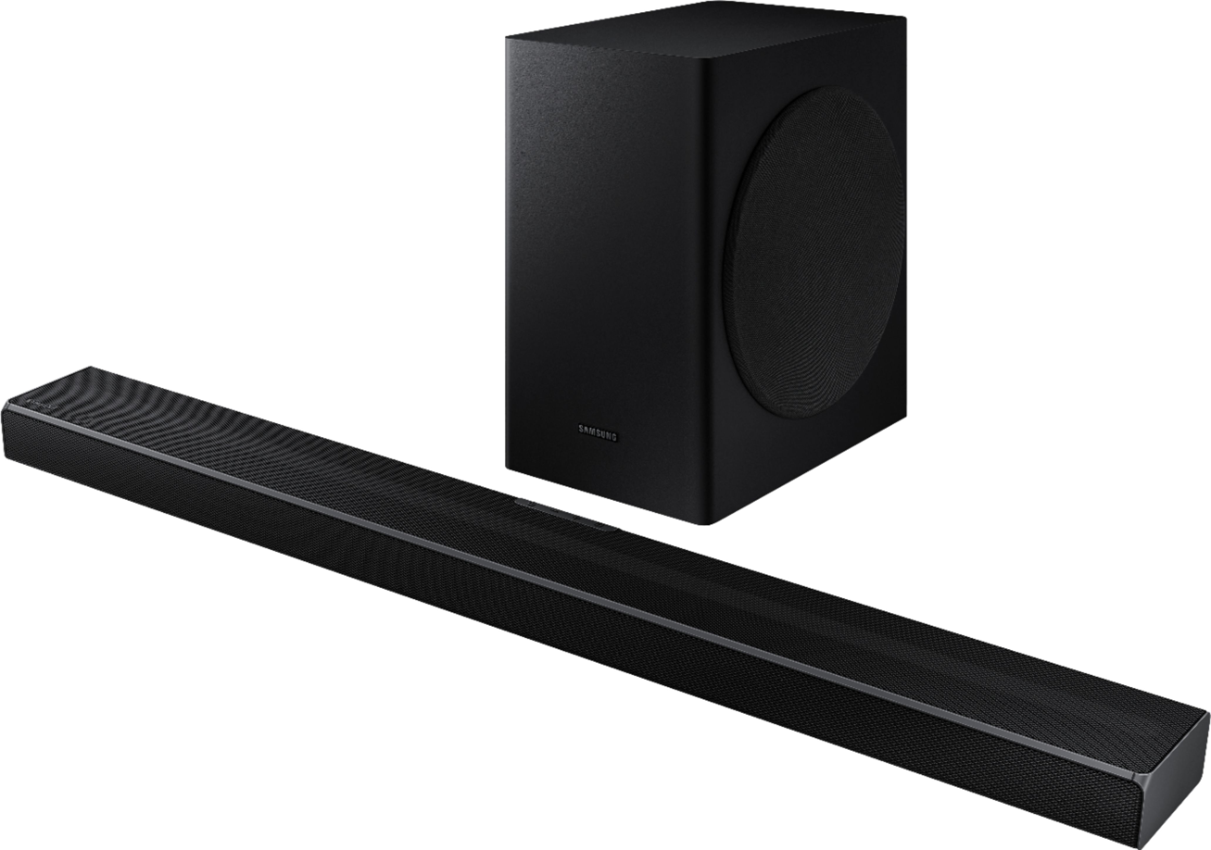 Angle View: Samsung - 5.1-Channel Soundbar with Wireless Subwoofer and Acoustic Beam - Black