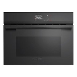 Fisher & Paykel - Minimal 24" Built-In Single Electric Convection Wall Oven - Black - Front_Zoom