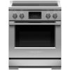 Fisher & Paykel - Professional 4.0 Cu. Ft. Freestanding Electric Induction True Convection Range with Self-Cleaning - Stainless Steel/Black Glass