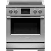 Fisher & Paykel - Professional 4.0 Cu. Ft. Freestanding Electric Induction True Convection Range with Self-Cleaning - Stainless Steel/Black Glass - Front_Zoom