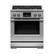 Front. Fisher & Paykel - Professional 4 Cu. Ft. Freestanding Dual Fuel True Convection Range with Self-Cleaning - Stainless Steel/Black Glass.