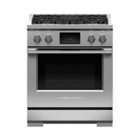 Fisher & Paykel - Professional 4 Cu. Ft. Freestanding Dual Fuel True Convection Range with Self-Cleaning - Stainless Steel/Black Glass - Front_Zoom