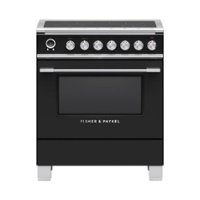 Fisher & Paykel - Classic Series 3.5 Cu. Ft. Freestanding Electric Induction True Convection Range with Self-Cleaning - Black - Front_Zoom
