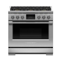 Fisher & Paykel - Professional 4.8 Cu. Ft. Freestanding Dual Fuel True Convection Range with Self-Cleaning - Stainless Steel/Black Glass - Front_Zoom