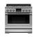Front. Fisher & Paykel - Professional 4.8 Cu. Ft. Freestanding Dual Fuel True Convection Range with Self-Cleaning - Stainless Steel/Black Glass.