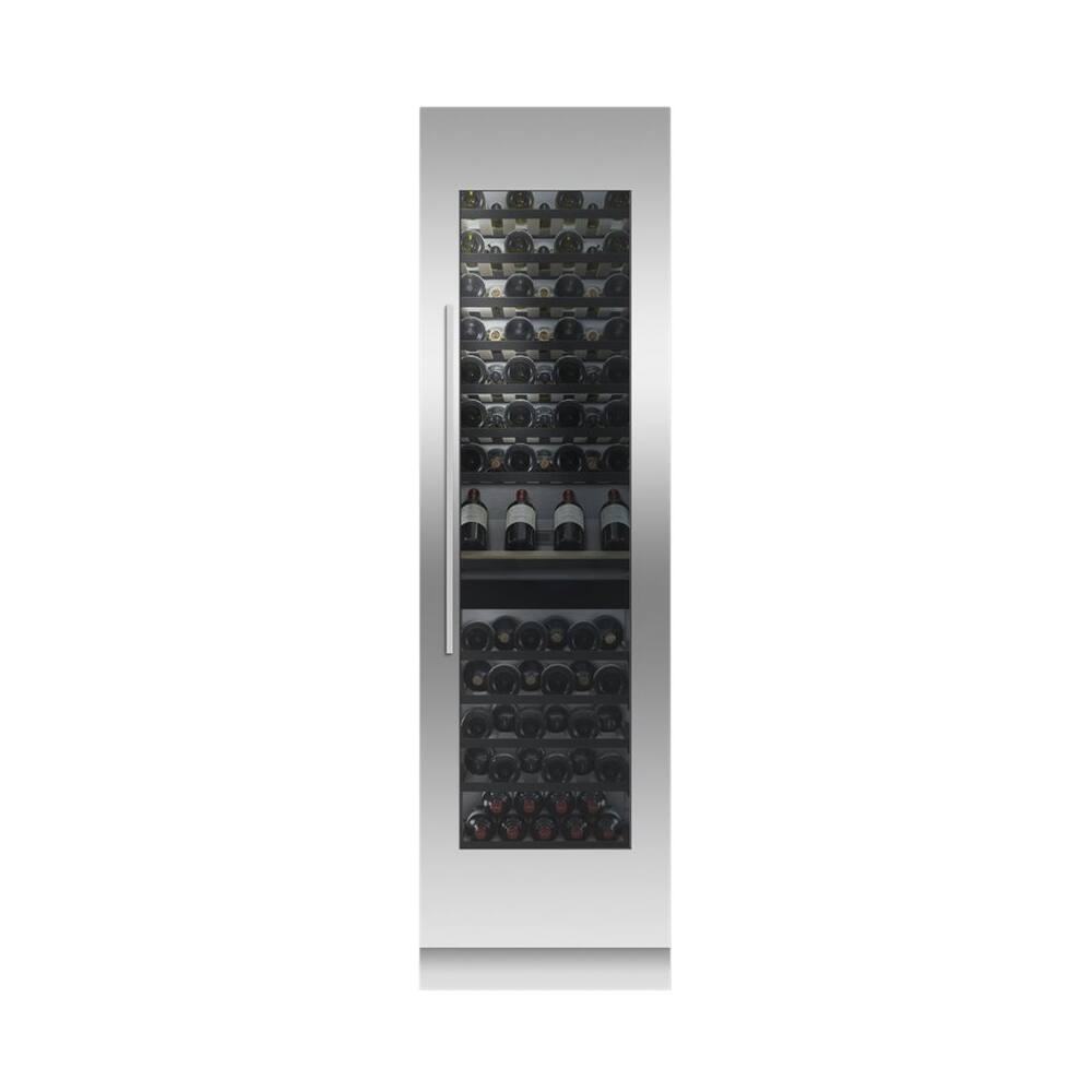 Front. Fisher & Paykel - ActiveSmart 91-Bottle Built-In Dual Zone Wine Cooler - Stainless steel.
