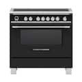 Fisher & Paykel - 36 in. Wide 5 Elements Classic Series 4.9 Cu. Ft. Freestanding Electric Induction Convection Range with Self-Cleaning - Black