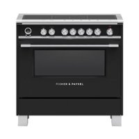 Fisher & Paykel - Classic Series 4.9 Cu. Ft. Freestanding Electric Induction Convection Range with Self-Cleaning - Black - Front_Zoom