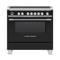 Fisher & Paykel - Classic Series 4.9 Cu. Ft. Freestanding Electric Induction Convection Range with Self-Cleaning - Black - Front_Zoom