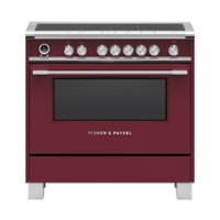 Fisher & Paykel - Classic Series 4.9 Cu. Ft. Freestanding Electric Induction Convection Range with Self-Cleaning - Red - Front_Zoom
