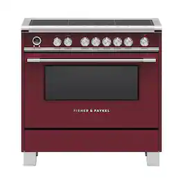 Fisher & Paykel - Classic Series 4.9 Cu. Ft. Freestanding Electric Induction Convection Range with Self-Cleaning - Red