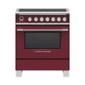 Fisher & Paykel - Classic Series 3.5 Cu. Ft. Freestanding Electric Induction True Convection Range with Self-Cleaning - Red