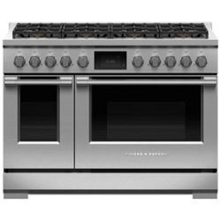 Fisher & Paykel - Professional 6.9 Cu. Ft. Freestanding Double Oven Dual Fuel True Convection Range with Self-Cleaning - Stainless Steel/Black Glass - Front_Zoom