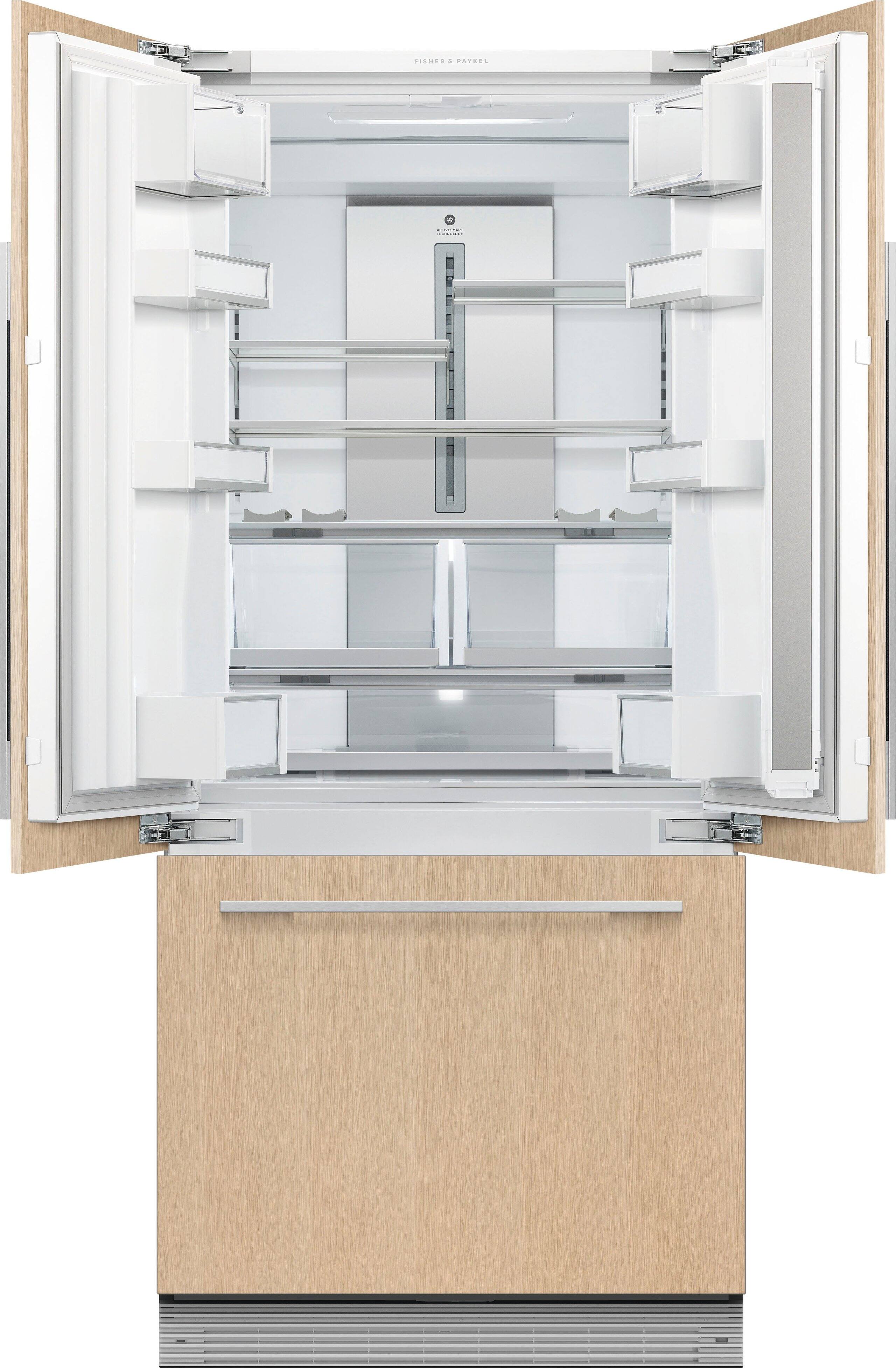 Front. Fisher & Paykel - ActiveSmart 14.7 Cu. Ft. French Door Built-In Refrigerator - Custom Panel Ready.