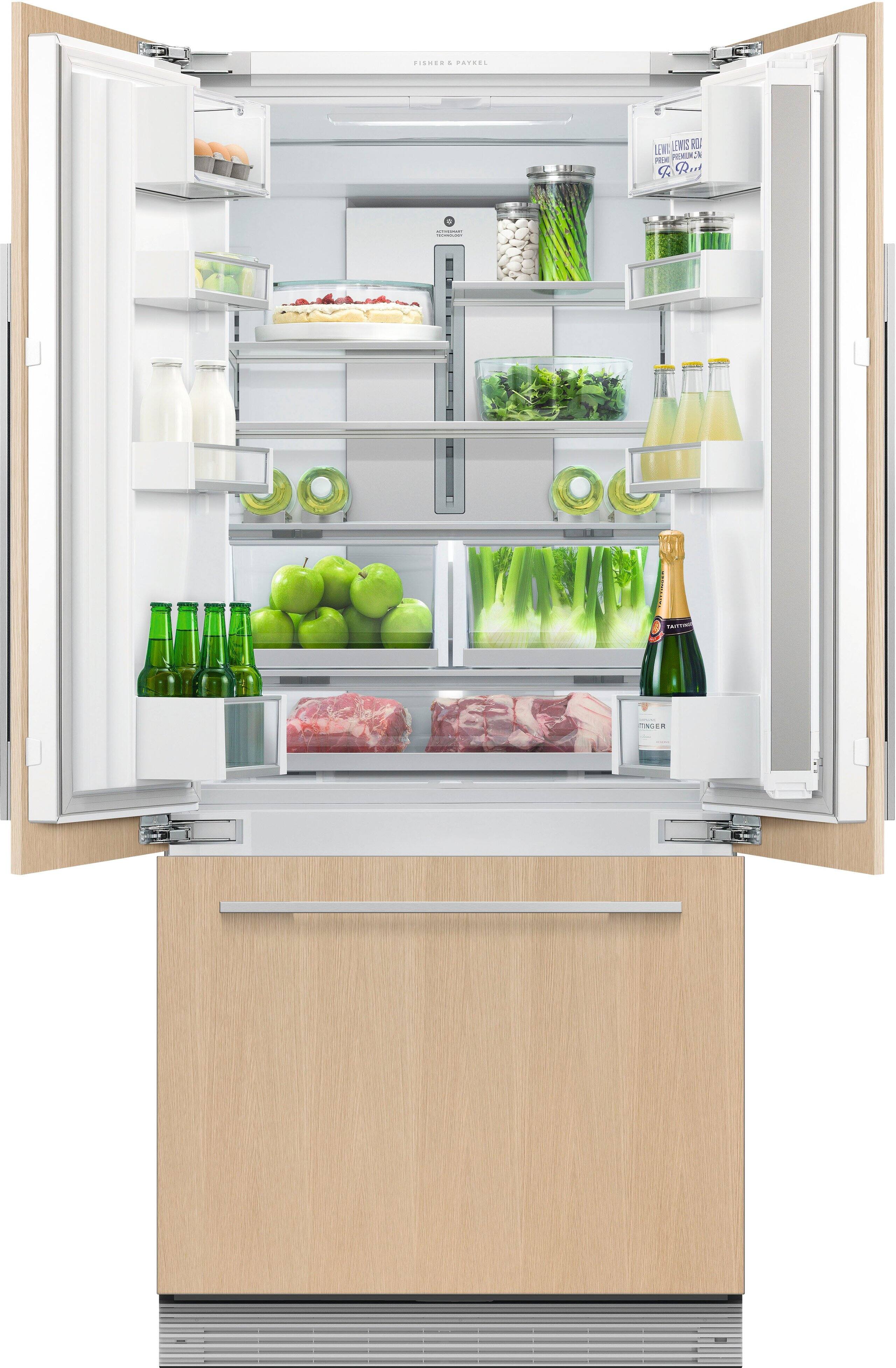 Alt View 1. Fisher & Paykel - ActiveSmart 14.7 Cu. Ft. French Door Built-In Refrigerator - Custom Panel Ready.