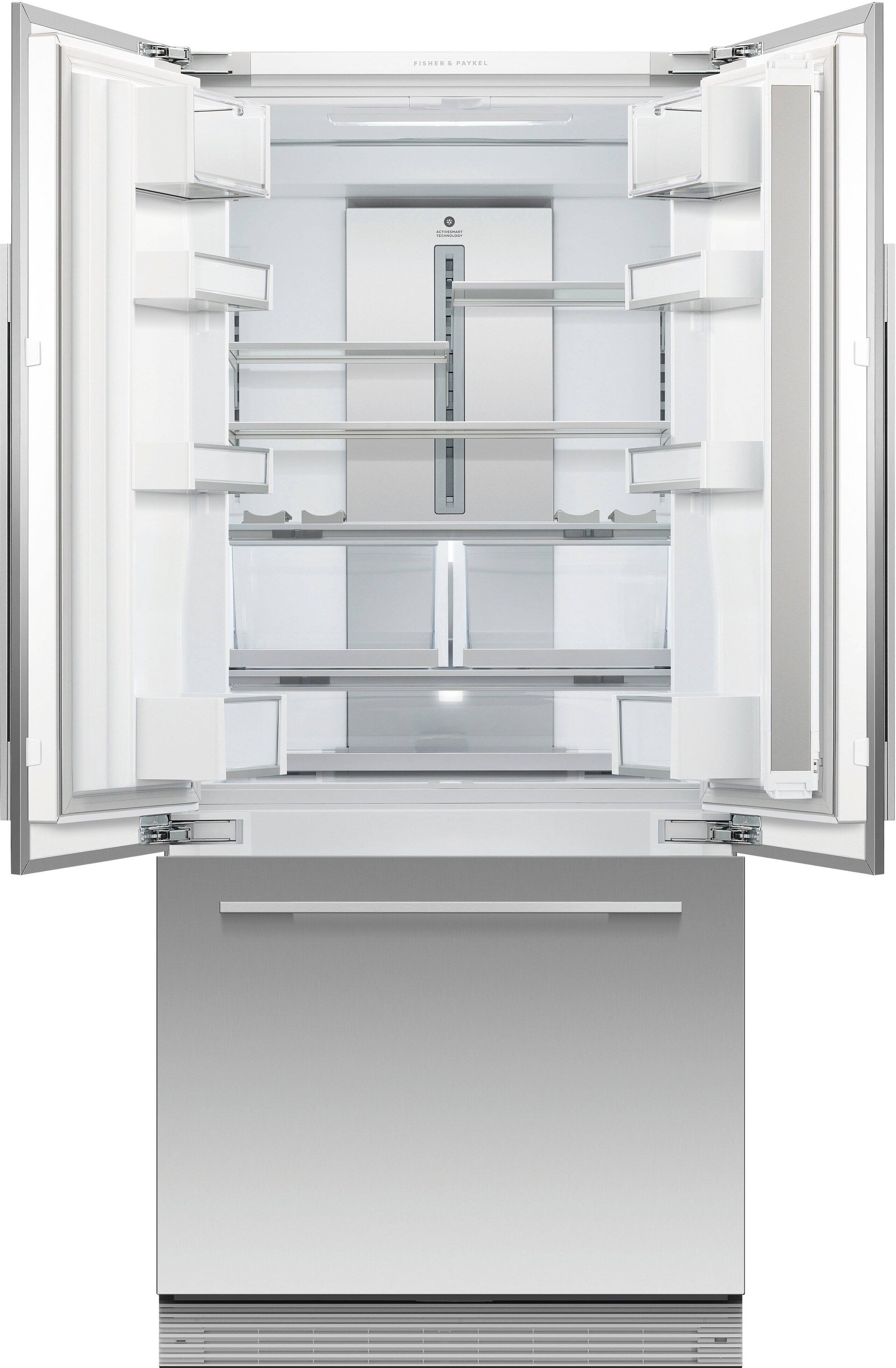 Alt View 2. Fisher & Paykel - ActiveSmart 14.7 Cu. Ft. French Door Built-In Refrigerator - Custom Panel Ready.