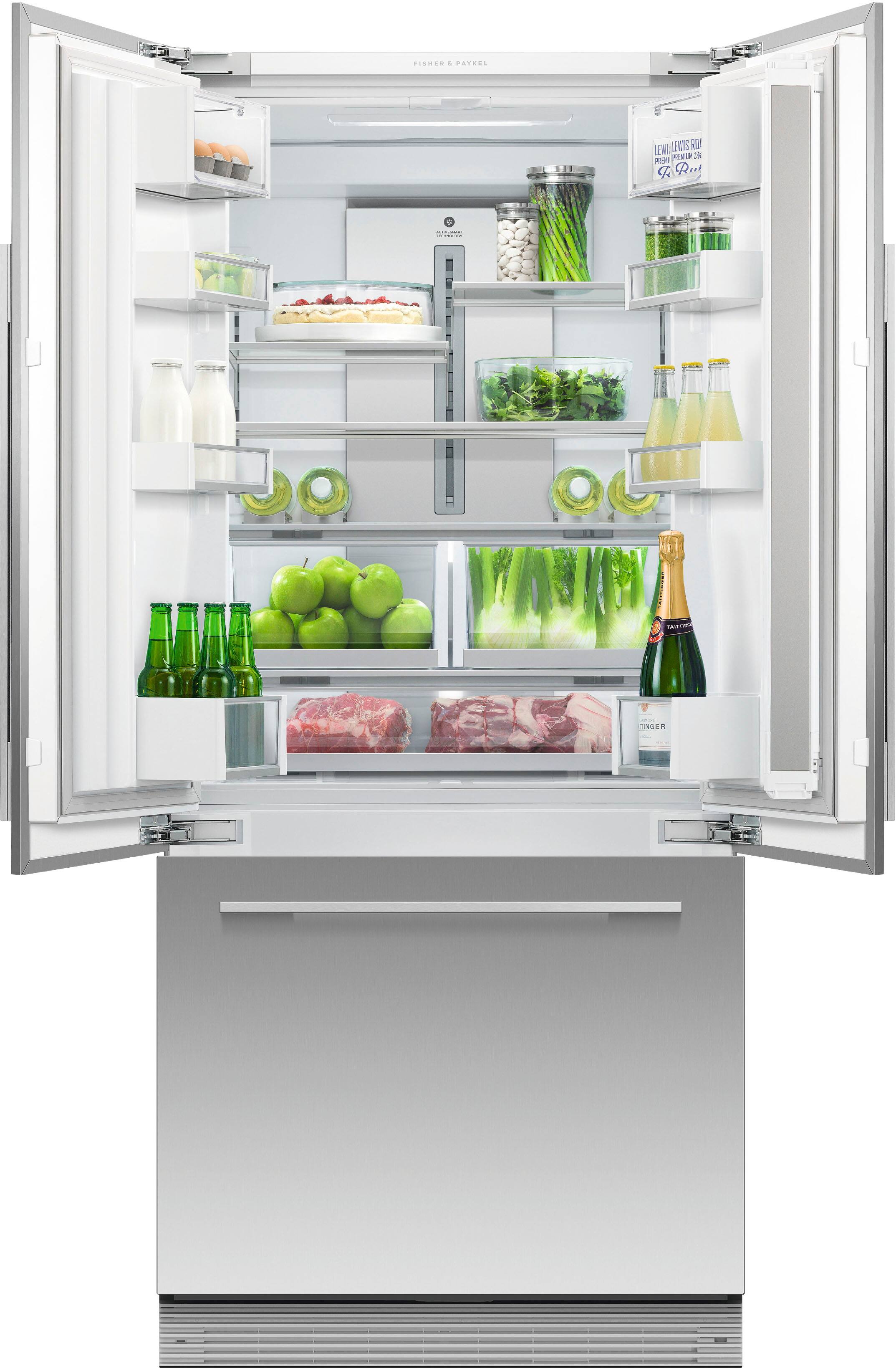 Alt View 3. Fisher & Paykel - ActiveSmart 14.7 Cu. Ft. French Door Built-In Refrigerator - Custom Panel Ready.