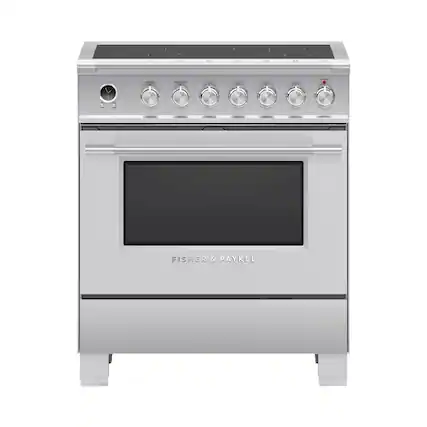 Front. Fisher & Paykel - Classic Series 3.5 Cu. Ft. Freestanding Electric Induction True Convection Range with Self-Cleaning - Stainless Steel.