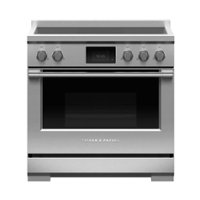 Fisher & Paykel - Professional 4.8 Cu. Ft. Freestanding Electric Induction True Convection Range with Self-Cleaning - Stainless Steel/Black Glass - Front_Zoom