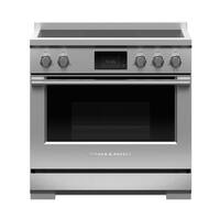 Fisher & Paykel - Professional 4.8 Cu. Ft. Freestanding Electric Induction True Convection Range with Self-Cleaning - Stainless Steel/Black Glass - Front_Zoom