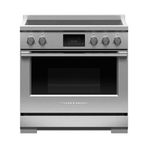 Fisher & Paykel - Professional 4.8 Cu. Ft. Freestanding Electric Induction True Convection Range with Self-Cleaning - Stainless Steel/Black Glass