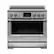 Front. Fisher & Paykel - Professional 4.8 Cu. Ft. Freestanding Electric Induction True Convection Range with Self-Cleaning - Stainless Steel/Black Glass.