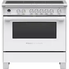 Fisher & Paykel - Classic Series 4.9 Cu. Ft. Freestanding Electric Induction Convection Range with Self-Cleaning - White