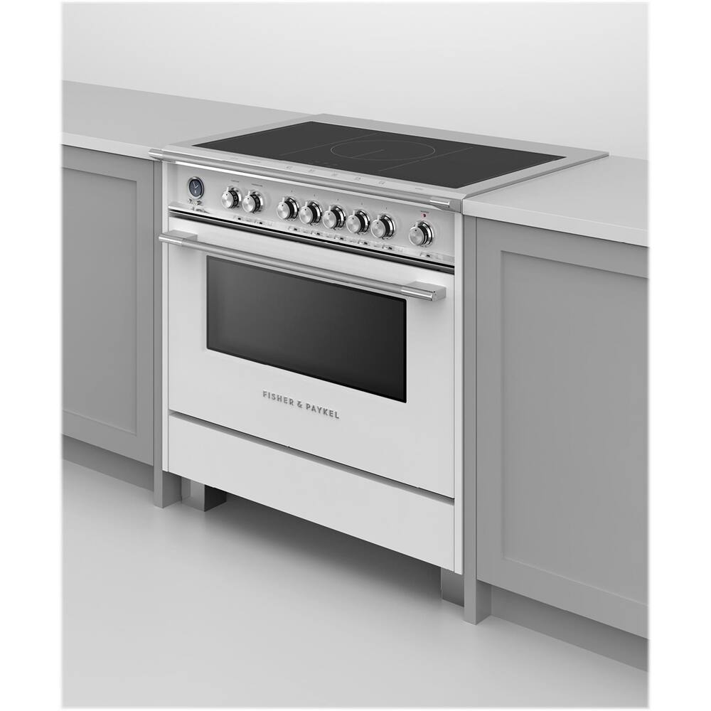 Alt View 11. Fisher & Paykel - Classic Series 4.9 Cu. Ft. Freestanding Electric Induction Convection Range with Self-Cleaning - White.