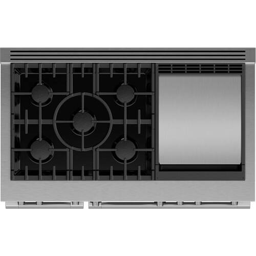 Alt View 13. Fisher & Paykel - Professional 6.9 Cu. Ft. Freestanding Double Oven Dual Fuel True Convection Range with Self-Cleaning - Stainless Steel/Black Glass.