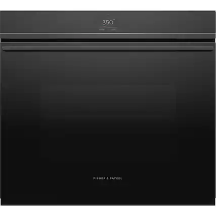 Front. Fisher & Paykel - Contemporary 30" Built-In Single Electric Convection Oven - Black.