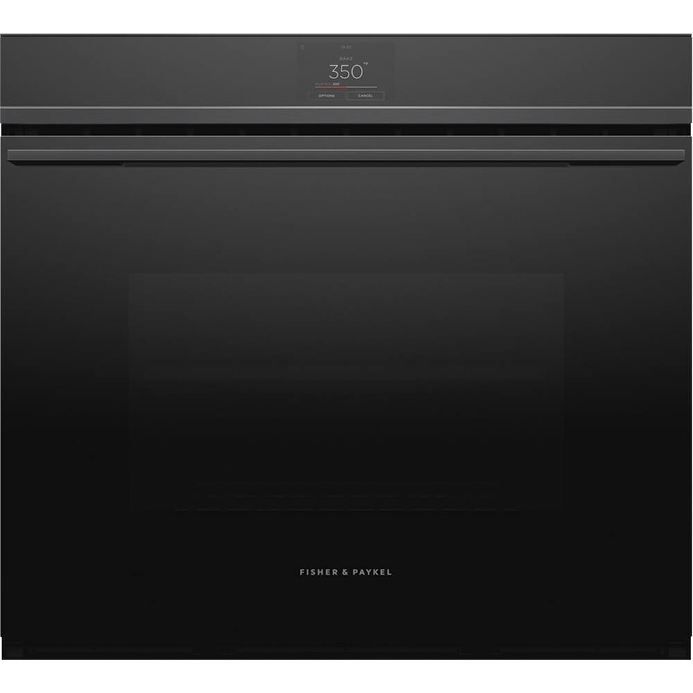 Front. Fisher & Paykel - Contemporary 30" Built-In Single Electric Convection Oven - Black.