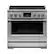 Front. Fisher & Paykel - Professional 4.8 Cu. Ft. Freestanding Dual Fuel True Convection Range with Self-Cleaning - Stainless Steel/Black Glass.