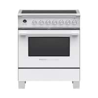 Fisher & Paykel - Classic Series 3.5 Cu. Ft. Freestanding Electric Induction True Convection Range with Self-Cleaning - White - Front_Zoom
