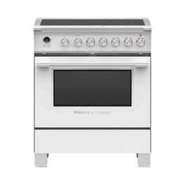 Fisher & Paykel - 30 in. Wide 4 Elements Classic Series 3.5 Cu. Ft. Freestanding Electric True Convection Range with Self-Cleaning - Silver