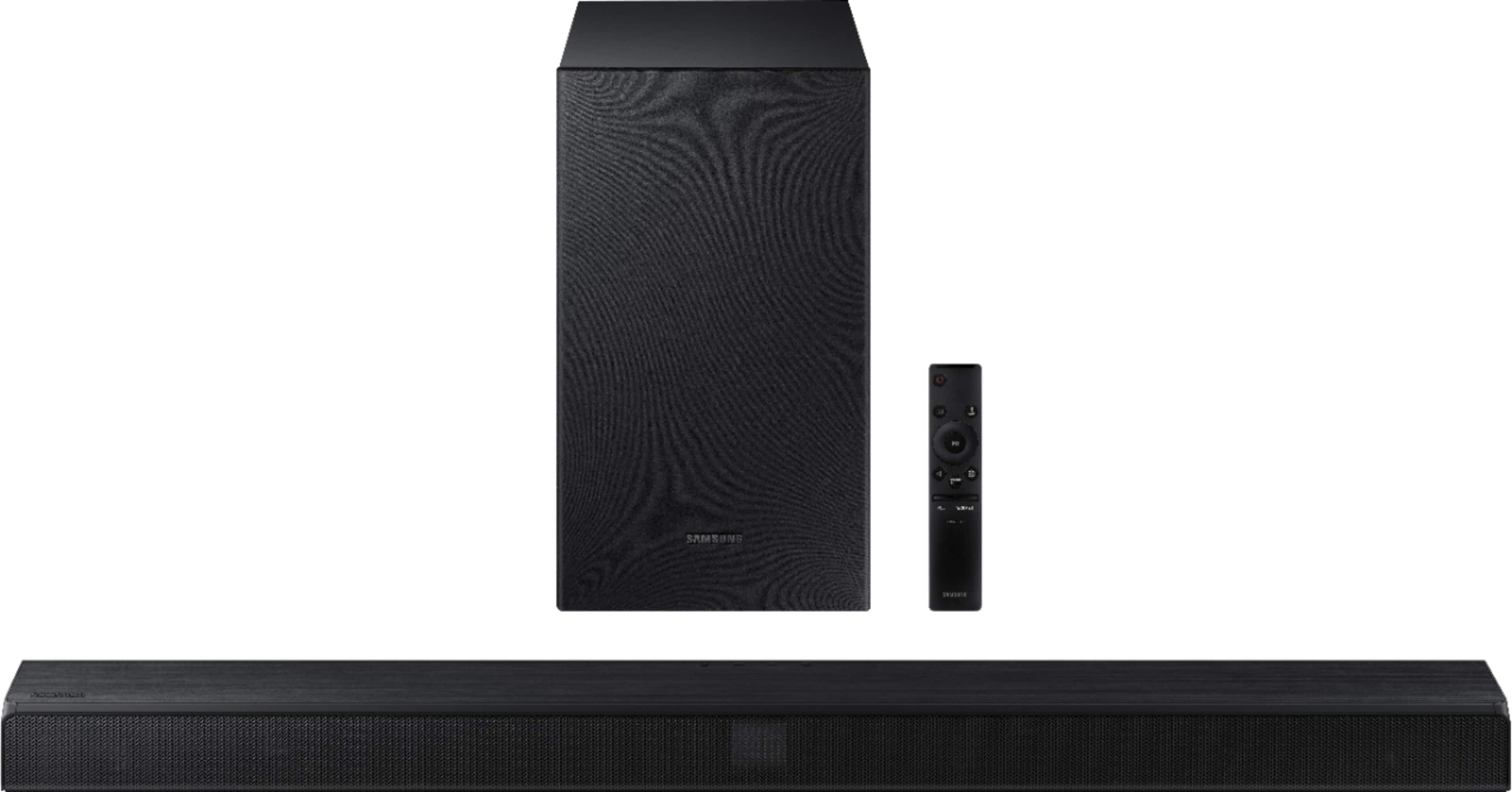 Front. Samsung - 2.1-Channel Soundbar with Wireless Subwoofer and Dolby Audio/DTS Virtual:X (2020) - Black.