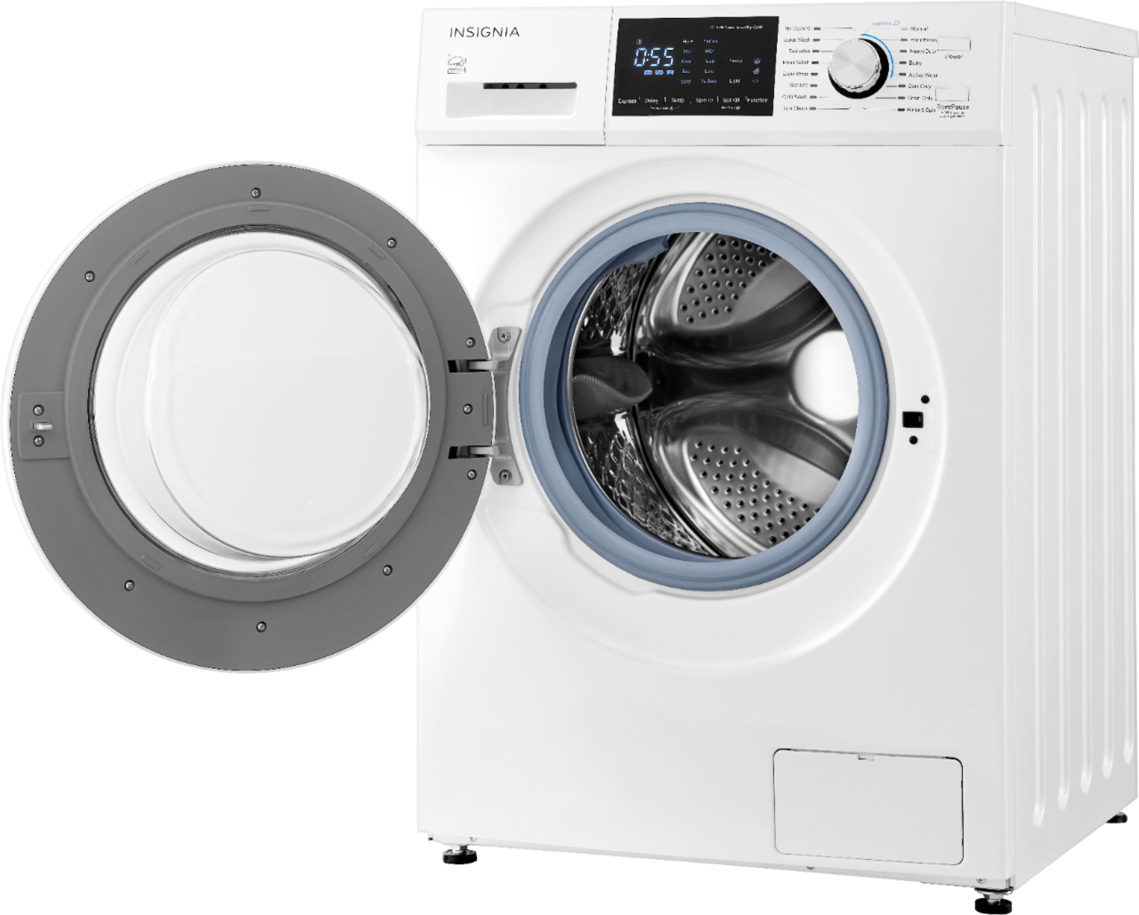 Alt View 3. Insignia™ - 2.7 Cu. Ft. High Efficiency Stackable Front Load Washer with ENERGY STAR Certification - White.