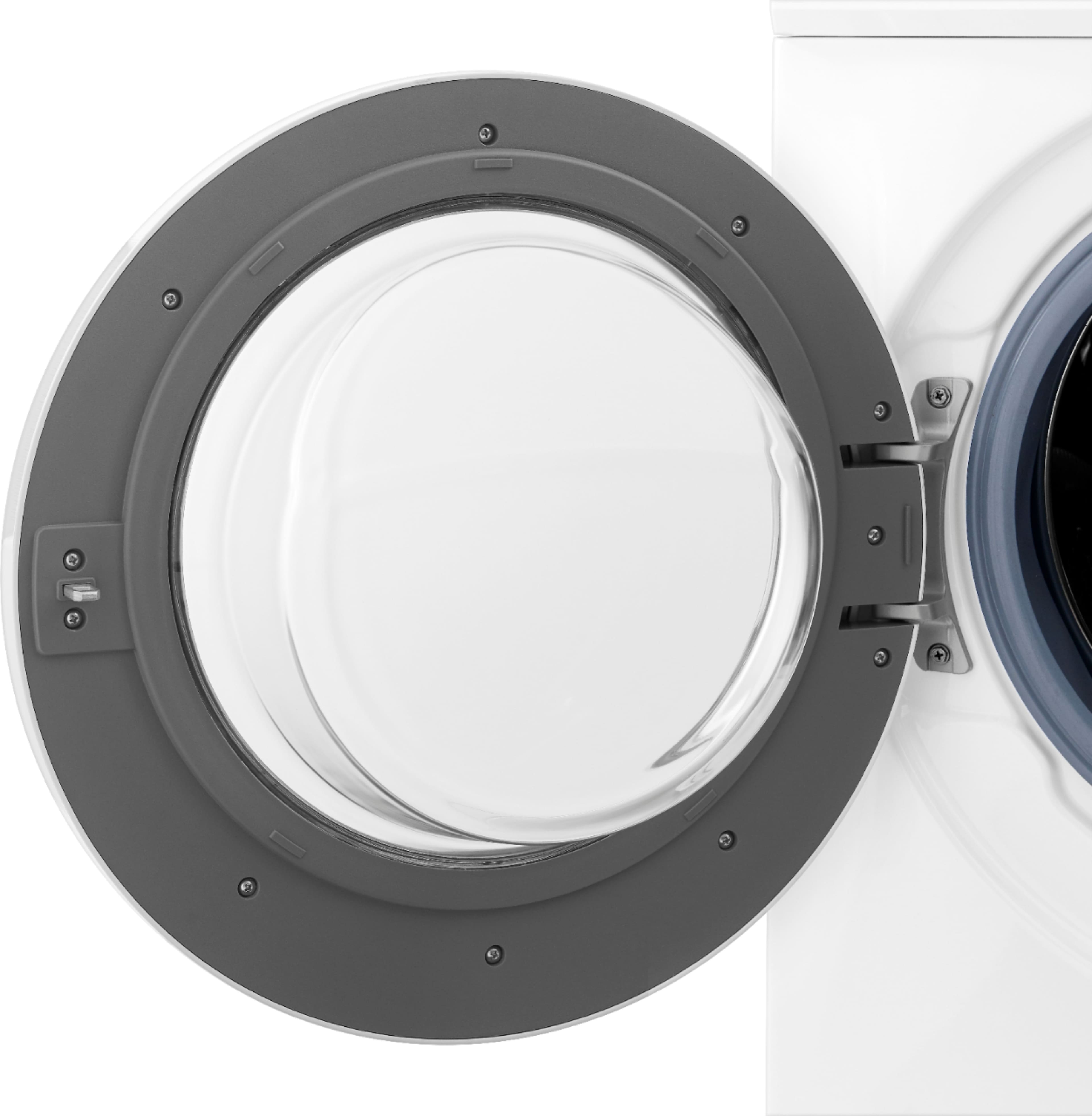 Alt View 4. Insignia™ - 2.7 Cu. Ft. High Efficiency Stackable Front Load Washer with ENERGY STAR Certification - White.