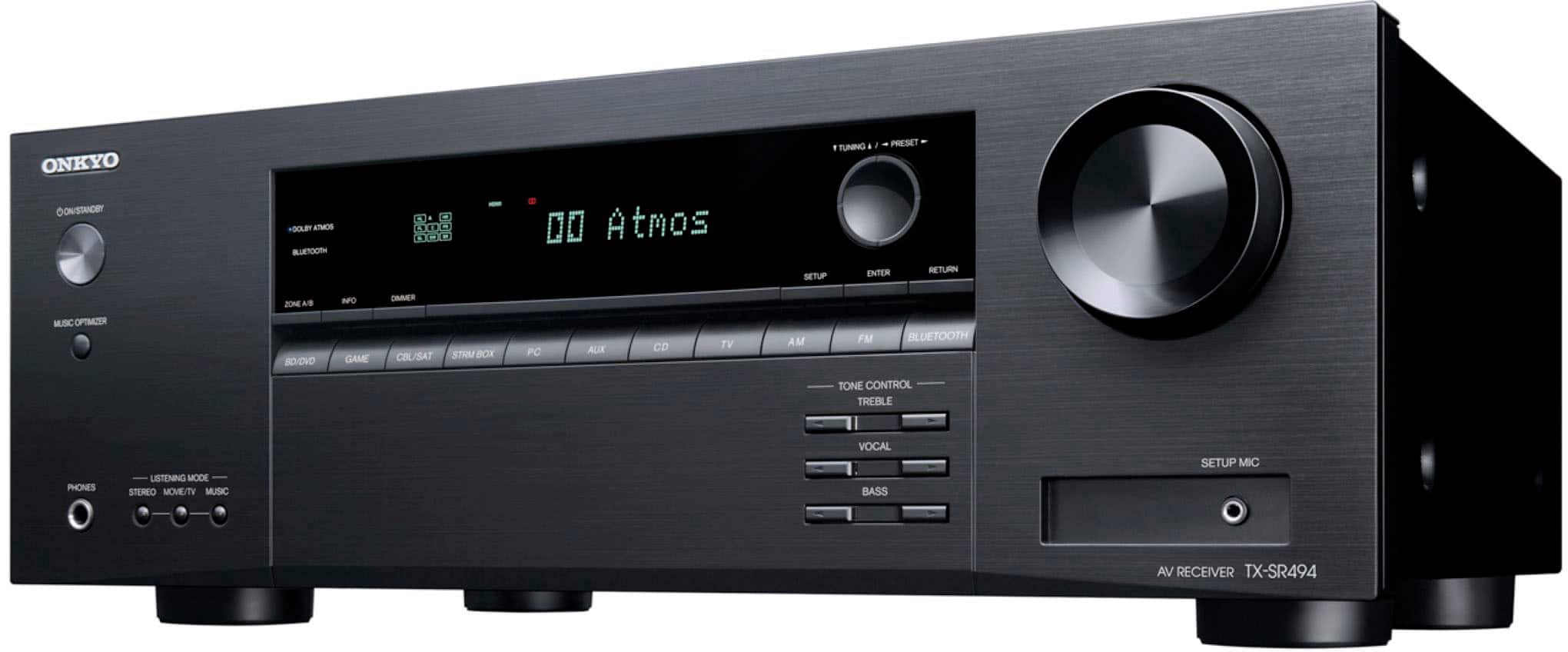 Left. Onkyo - TX-SR494 7.2-Channel A/V Receiver - Black.