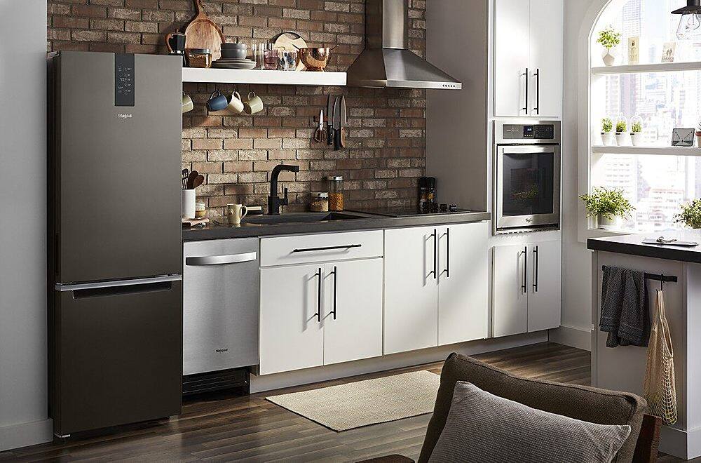 Alt View 14. Whirlpool - 12.7 Cu. Ft. Bottom-Freezer Counter-Depth Refrigerator - Fingerprint Resistant Black Stainless.