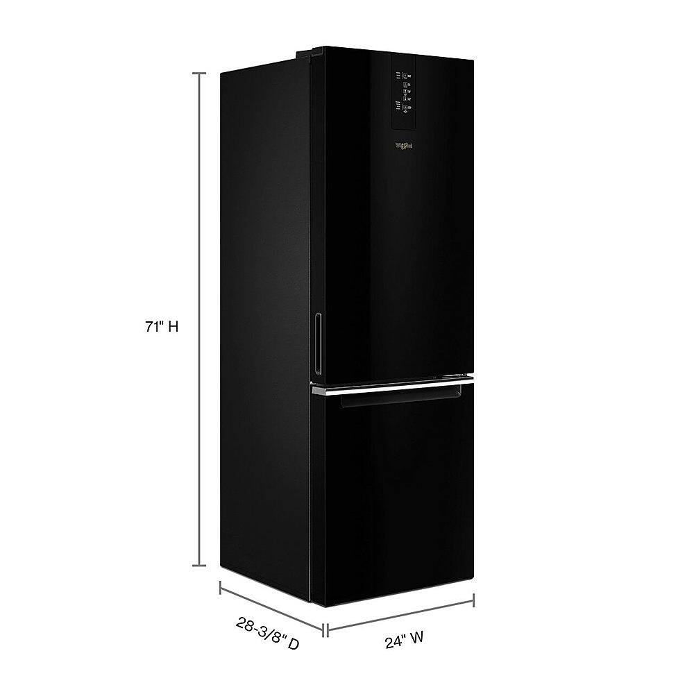 Alt View 3. Whirlpool - 12.7 Cu. Ft. Bottom-Freezer Counter-Depth Refrigerator - Black.