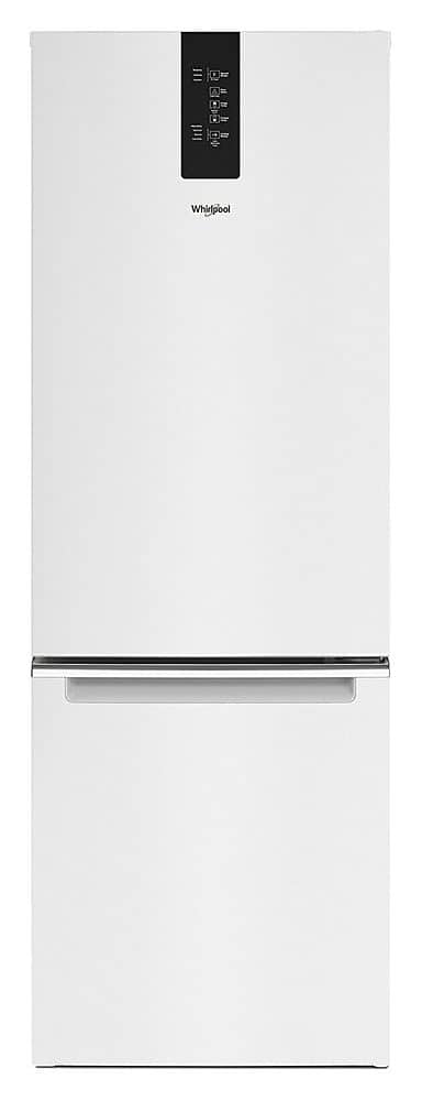 Front. Whirlpool - 12.7 Cu. Ft. Garage Ready Bottom-Freezer Counter-Depth Refrigerator - White.