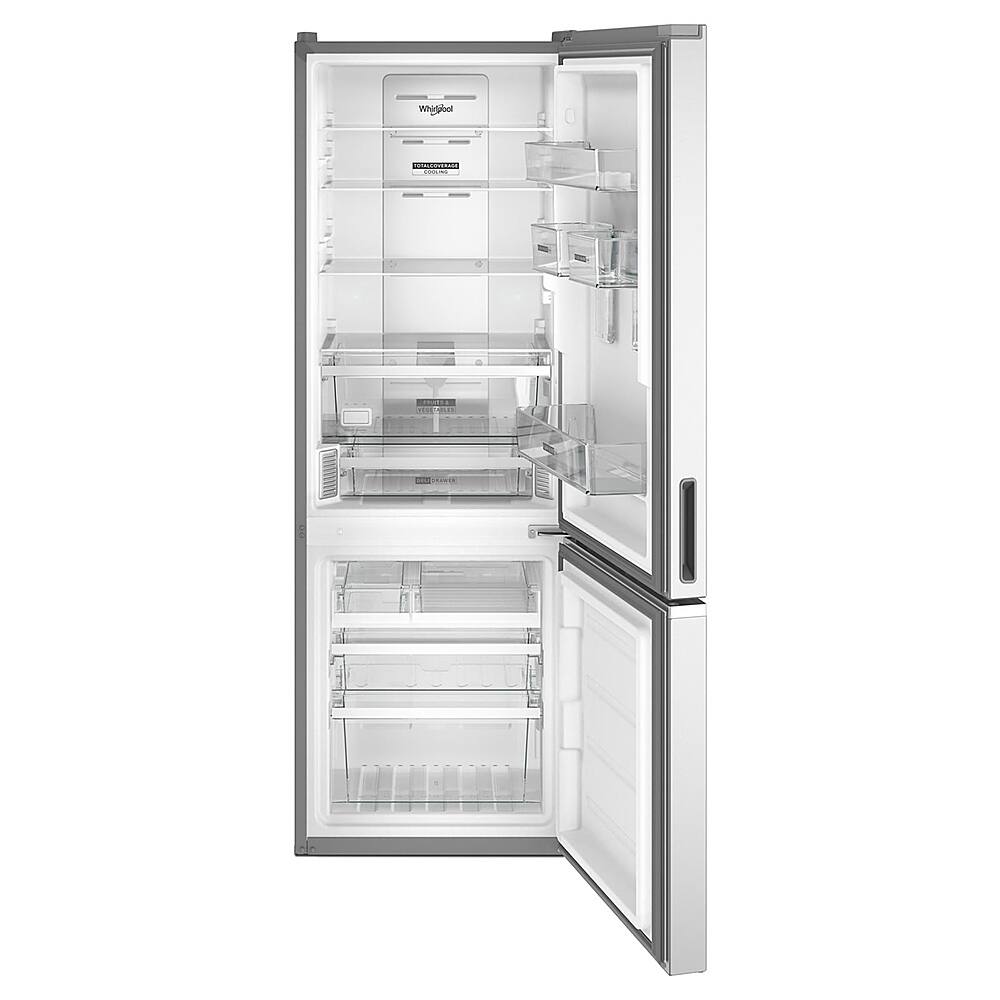 Angle. Whirlpool - 12.7 Cu. Ft. Bottom-Freezer Counter-Depth Refrigerator - Fingerprint Resistant Stainless Steel.
