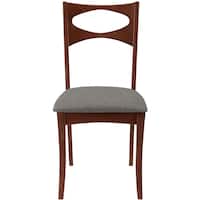 Walker Edison - Mid-Century Modern Foam & Linen Fabric Dining Chairs (Set of 2) - Acorn - Front_Zoom