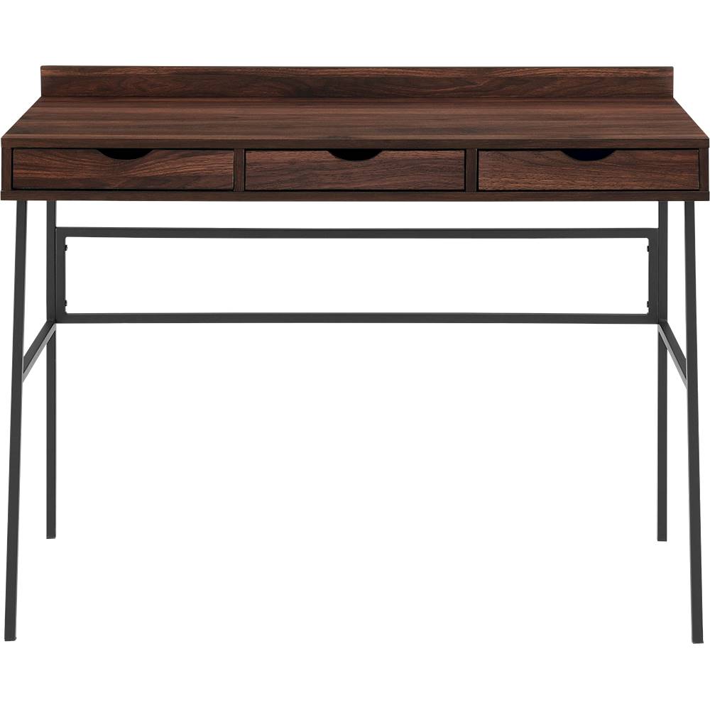 Walker Edison - Modern Industrial 3-Drawer Wood Computer Desk - Dark Walnut