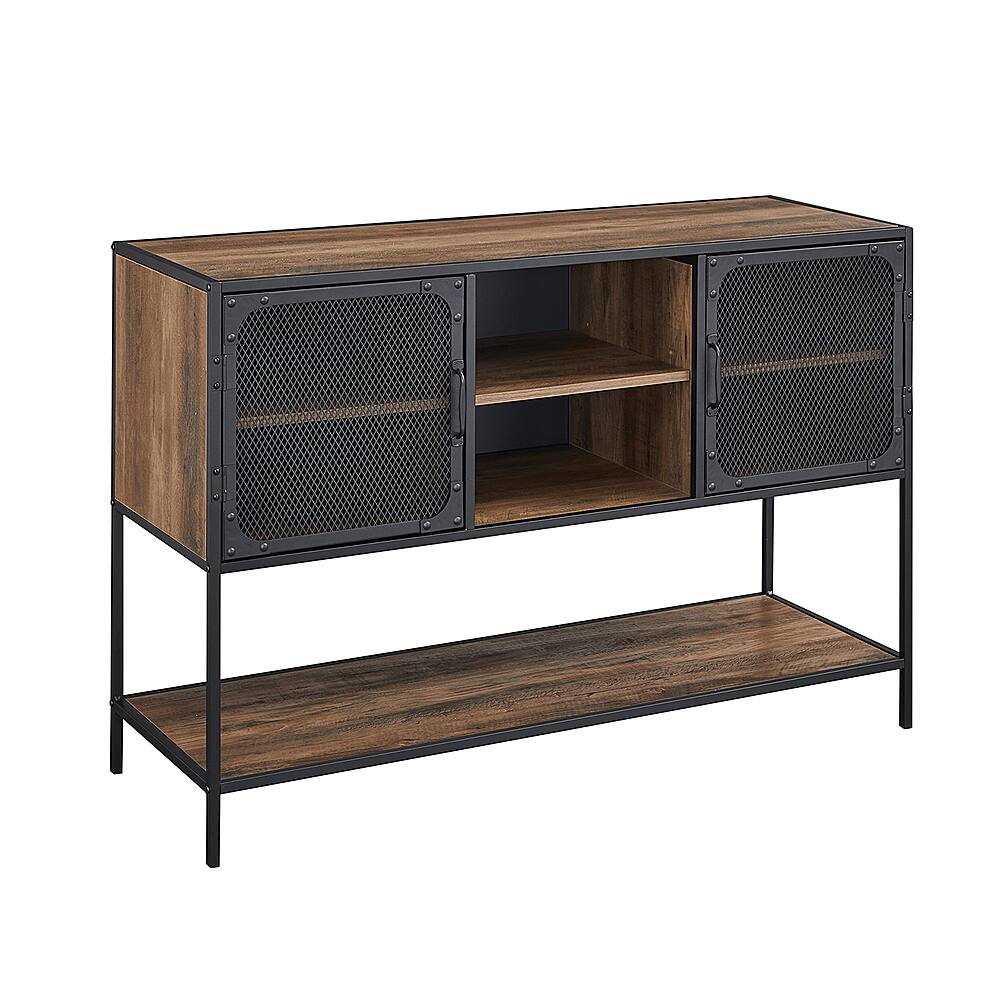 Angle View: Walker Edison - Industrial Buffet Sideboard - Rustic Oak