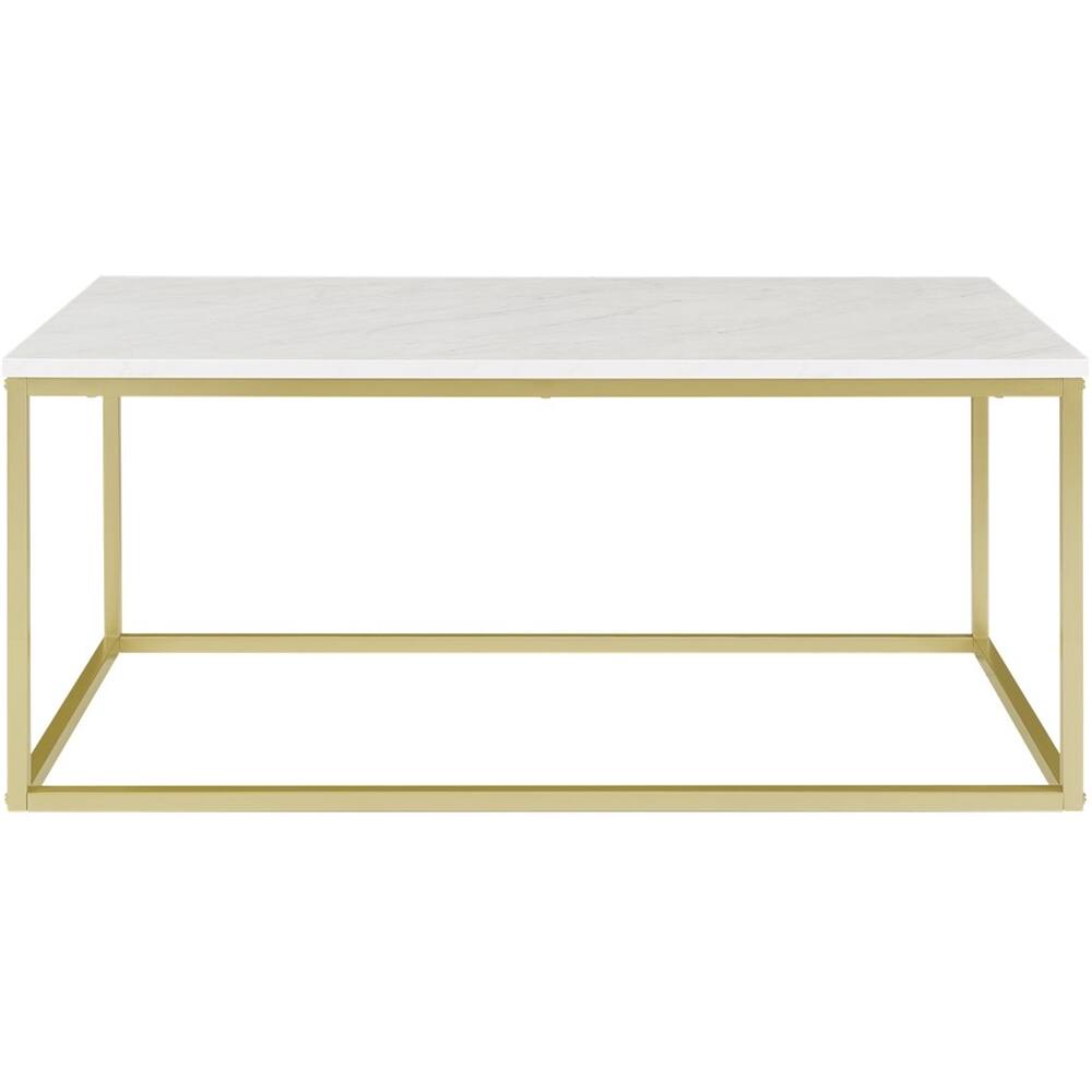 Walker Edison Rectangular MDF/ Coffee Table Faux Marble BB42LWSQWMG