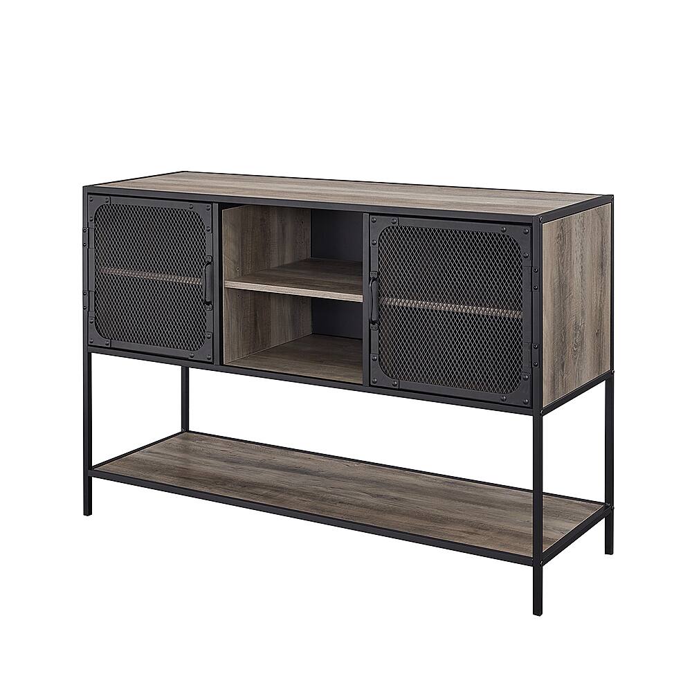 Left View: Walker Edison - Industrial Buffet Sideboard - Gray Wash