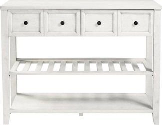 Walker Edison - Traditional Solid Wood 2-Drawer Buffet Sideboard - White - Front_Zoom