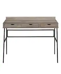 Walker Edison - Modern Industrial 3-Drawer Wood Computer Desk - Gray Wash - Front_Zoom